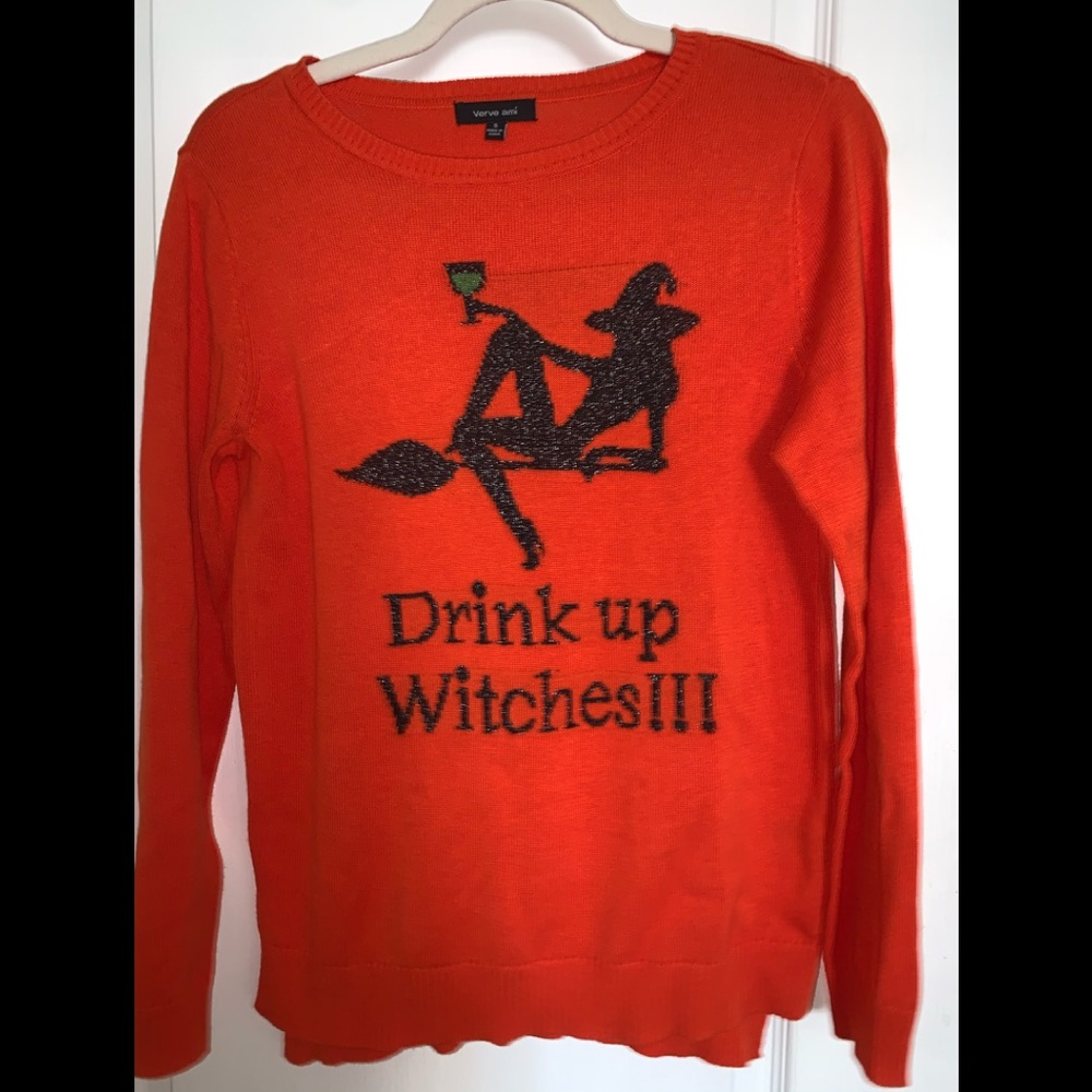 Verve Ami “Drink Up Witches” Halloween Sweater S